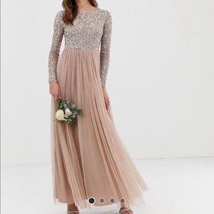 NWT ASOS Maya Sequin Top Maxi Dress Size 10